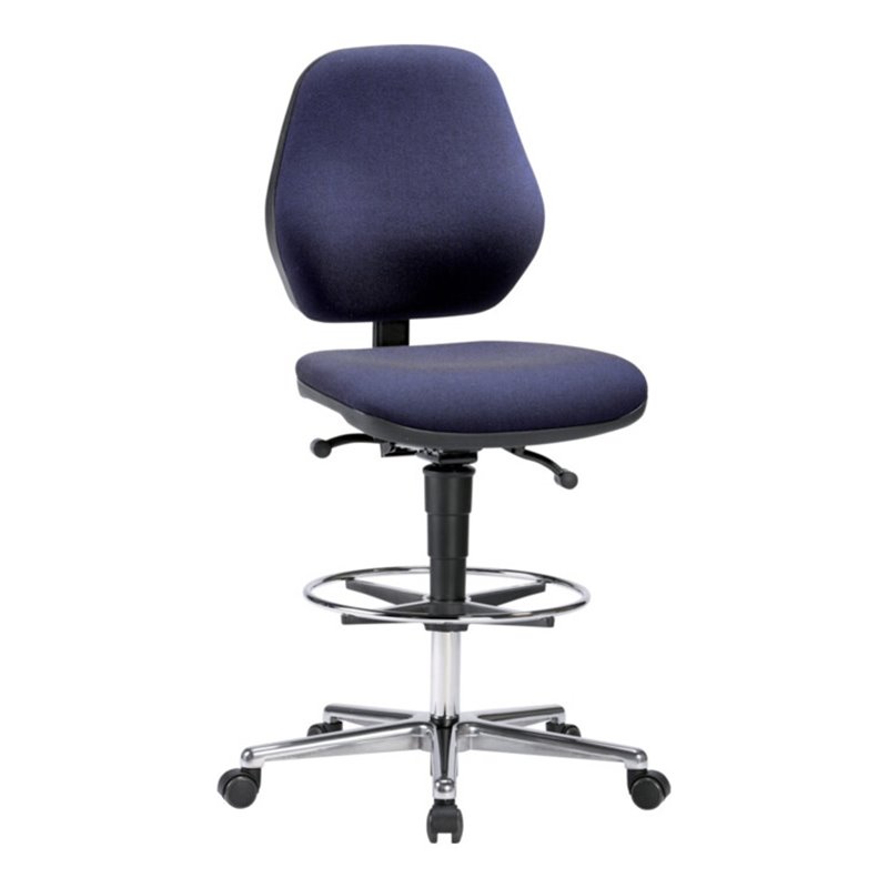 bimos Arbeitsstuhl Stoffpolster blau Sitzhöhe 620-870 mm mit Rollen / Fußring