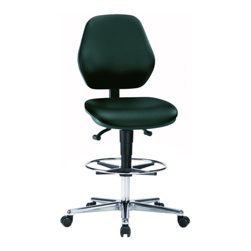 bimos Arbeitsstuhl Kunstleder schwarz Sitzhöhe 620-870 mm mit Rollen / Fußring
