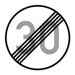 VKZ.278-30 Ronde 600mm Ende 30 km/h RAL-Gütezeichen Folie RA1