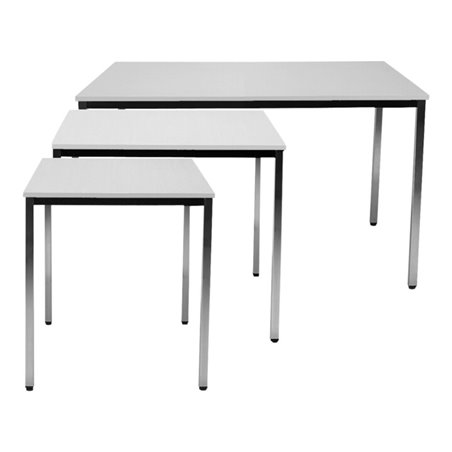 Tisch 800x800 mm chrom/lichtgrau