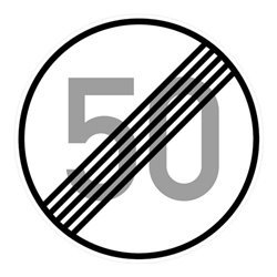 VKZ.278-50 Ronde 600mm Ende 50 km/h RAL-Gütezeichen Folie RA1