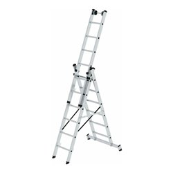 MUNK Aluminium-Mehrzweckleiter dreiteilig mit nivello ® -Traverse