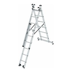 MUNK Aluminium-Mehrzweckleiter dreiteilig mit nivello ® -Traverse