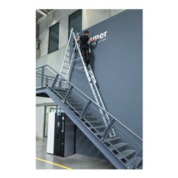 MUNK Aluminium-Mehrzweckleiter dreiteilig mit nivello ® -Traverse