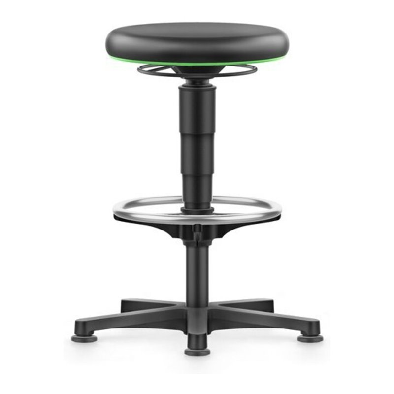 bimos Drehhocker Kunstledersitz Sitzhöhe 530 - 750 mm mit Gleiter und Fußring