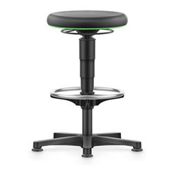 bimos Drehhocker Integralschaum Sitzhöhe 530 - 750 mm mit Gleiter und Fußring