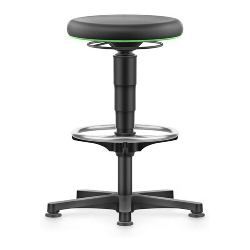 bimos Drehhocker Integralschaum Sitzhöhe 530 - 750 mm mit Gleiter und Fußring