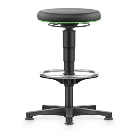 bimos Drehhocker Integralschaum Sitzhöhe 530 - 750 mm mit Gleiter und Fußring