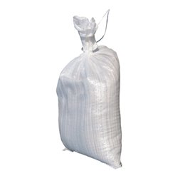 Sandsack PP-Gewebe weiß 400x600mm m. Bindeband