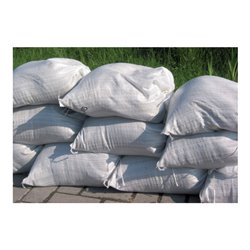 Sandsack PP-Gewebe weiß 400x600mm m. Bindeband