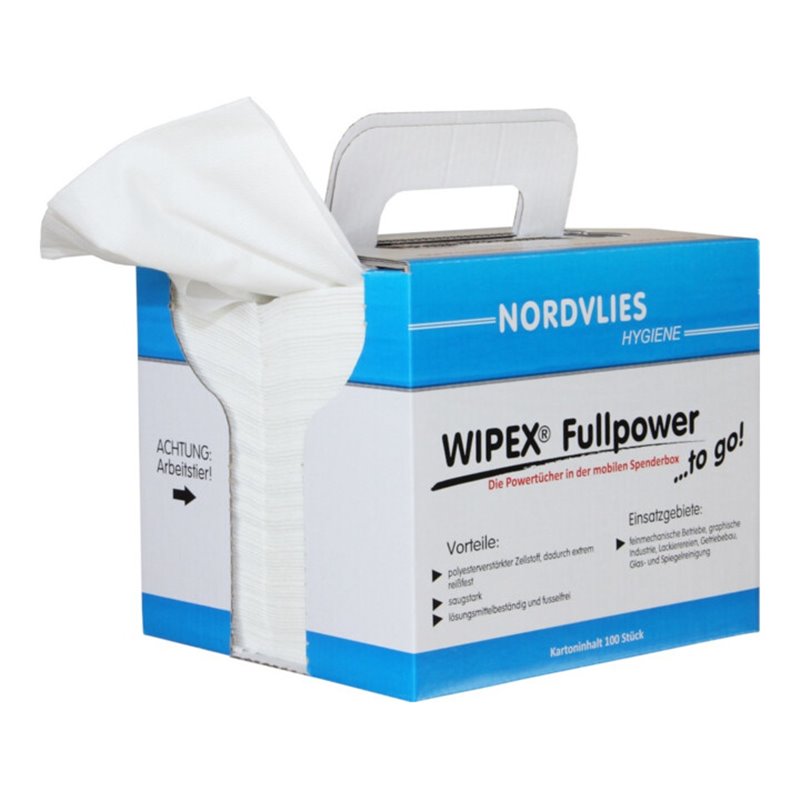 WIPEX FULLPOWER Wischtücher TO-GO weiß 100 Tücher 32 x 38cm Z-gefaltet