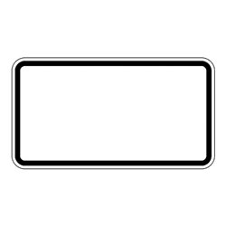 Zusatzschild blanko, 330x600mm Grund weiß - Rand schwarz RAL-Gütezeichen Folie RA1