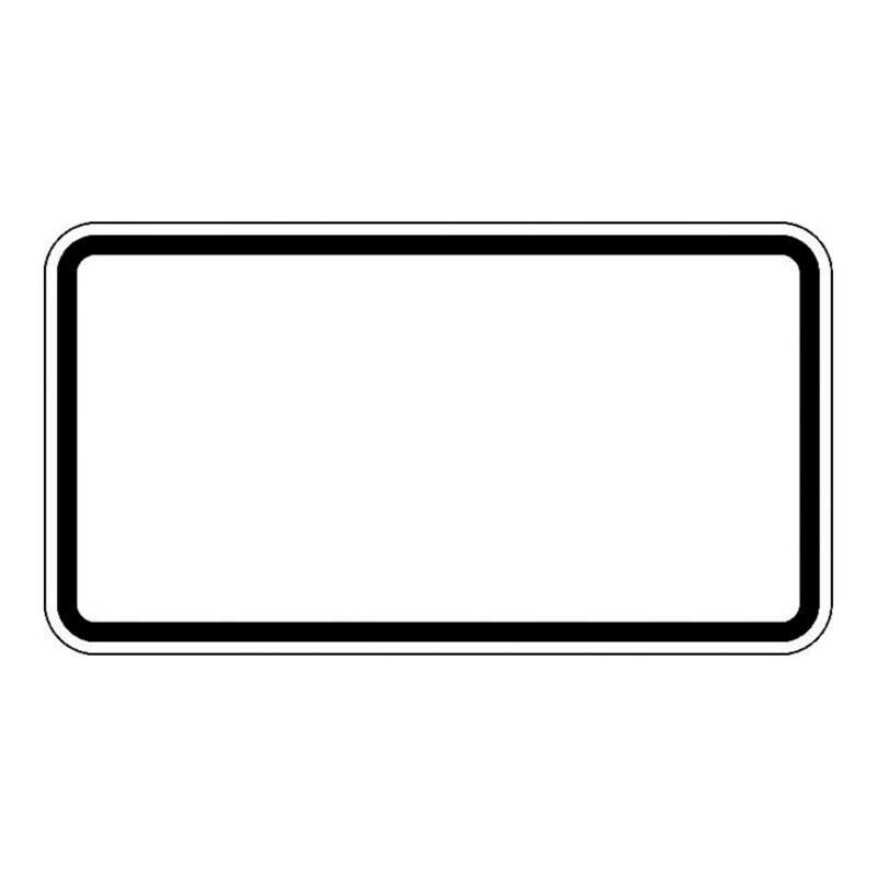 Zusatzschild blanko, 330x600mm Grund weiß - Rand schwarz RAL-Gütezeichen Folie RA1