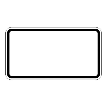 Zusatzschild blanko, 330x600mm Grund weiß - Rand schwarz RAL-Gütezeichen Folie RA1