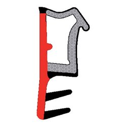 TRELLEBORG FT-Flügelfalzdichtung L3000 grau, Nutbefestigung TSP-FOAM