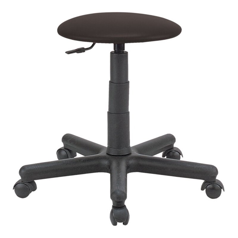 Drehhocker Goliath Kunstledersitz schwarz Sitzhöhe 395-530 mm mit Rollen