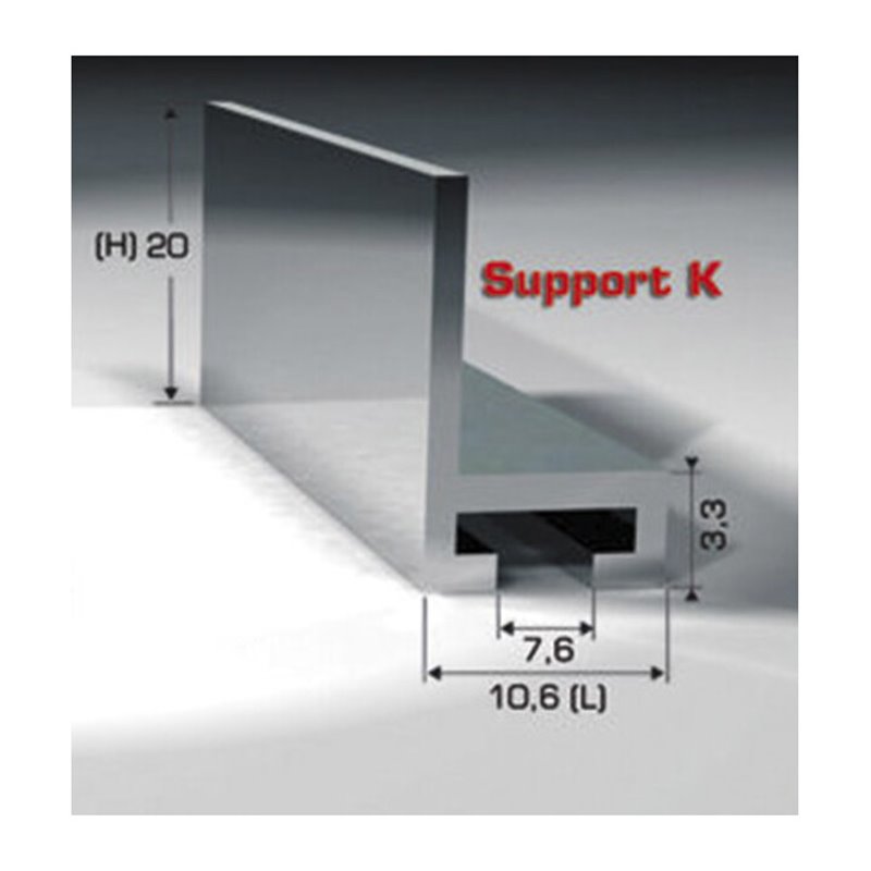 ELLEN Bürstendichtung K-Träg z.Kleb o.Schraub Alu sil,Br10,6xH20xL3000