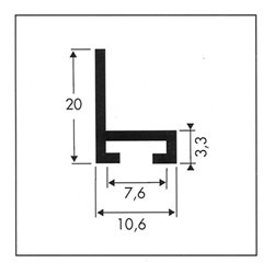 ELLEN Bürstendichtung K-Träg z.Kleb o.Schraub Alu sil,Br10,6xH20xL3000