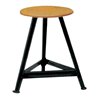 Bandstahlhocker Holz Rundsitz, RAL 9005 Dreibein, Höhe 600 mm Sitzfläche D 350