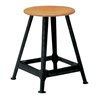Bandstahlhocker Holz Rundsitz, RAL 9005 Vierbein, Höhe 600 mm Sitzfläche D 350