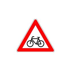 VKZ.138-20 Dreieck 900mm Radfahrer kreuzen(links) RAL-Gütezeichen Folie RA2