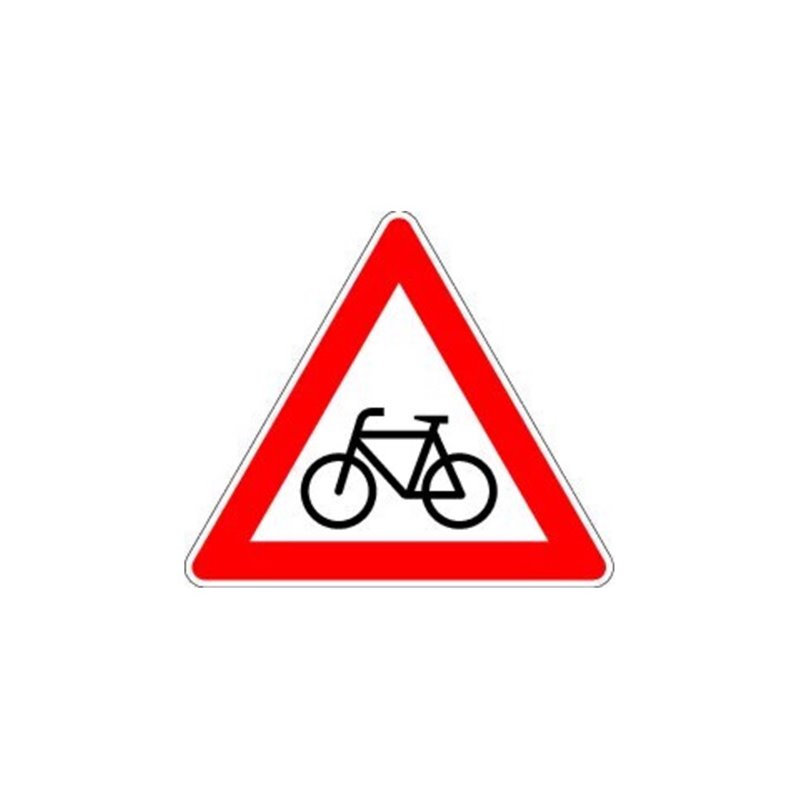 VKZ.138-20 Dreieck 900mm Radfahrer kreuzen(links) RAL-Gütezeichen Folie RA2