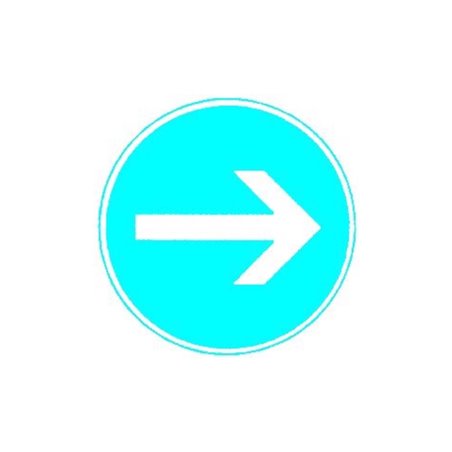 VKZ.211 Ronde 600mm Fahrtrichtung rechts RAL-Gütezeichen Folie RA2