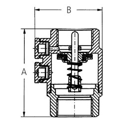 GEKA Zwischenventil m.Entleer- Schr.,MS, 2xIG G1.1/4',SB MS Entleerungsschrauben