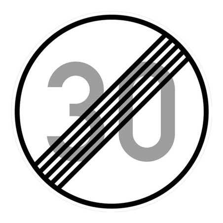 VKZ.278-30 Ronde 600mm Ende 30 km/h RAL-Gütezeichen Folie RA2