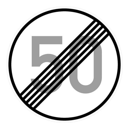 VKZ.278-50 Ronde 600mm Ende 50 km/h RAL-Gütezeichen Folie RA2