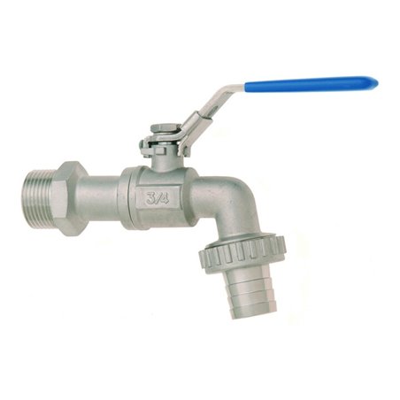 GEKA Kugelauslaufventil VA, Griff blau, 3/4',SB mit blauem Griff