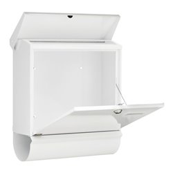 Burg-Wächter Briefkasten Comfort-Set 91300 W abschließbar weiß verzinkt