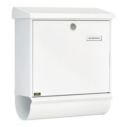 Burg-Wächter Briefkasten Comfort-Set 91300 W abschließbar weiß verzinkt
