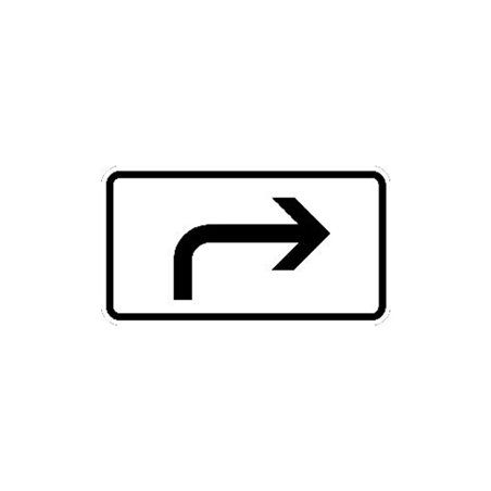 Zusatzschild 1000-21, 330x600mm Rechtsabbiegerpfeil RAL-Gütezeichen Folie RA2