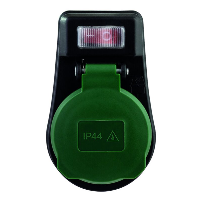 REV Adapter IP44 mit Schalter schwarz/grün