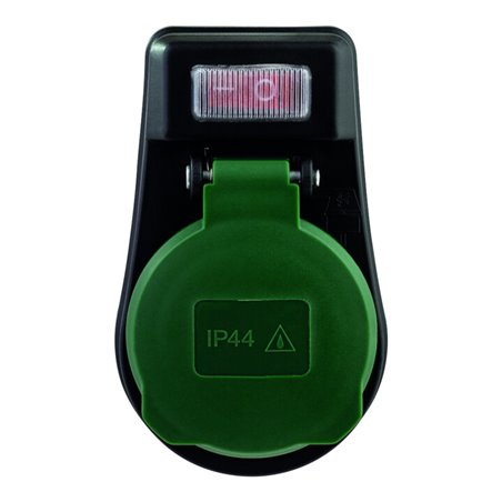 REV Adapter IP44 mit Schalter schwarz/grün