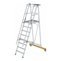MUNK Aluminium-Podestleiter fahrbar, klappbar