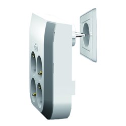 REV Steckdosenerweiterung MultiPower 4-fach weiß-grau