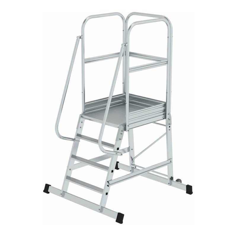 MUNK Aluminium-Podesttreppe einseitig begehbar fahrbar