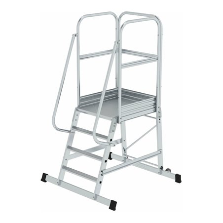 MUNK Aluminium-Podesttreppe einseitig begehbar fahrbar