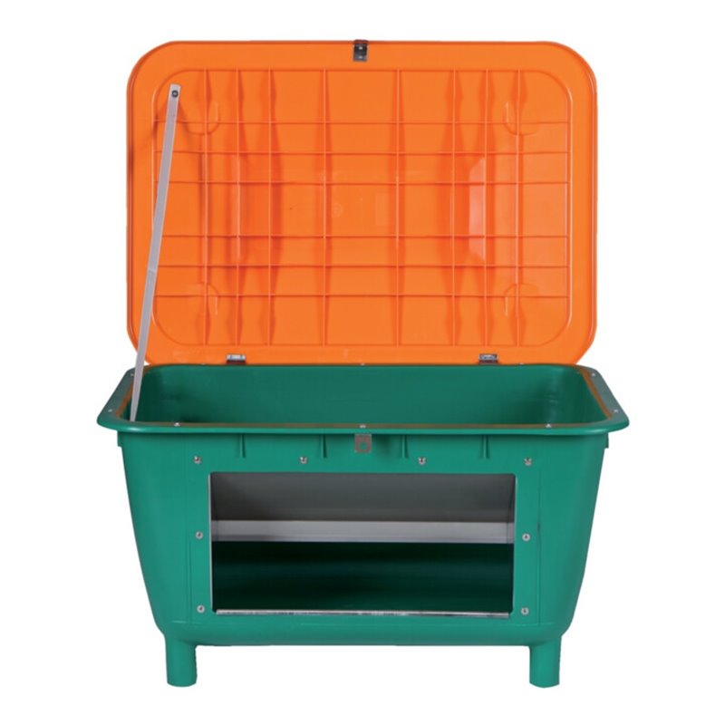 Streugutbehälter 220 L eckig m. Entnahmerutsche