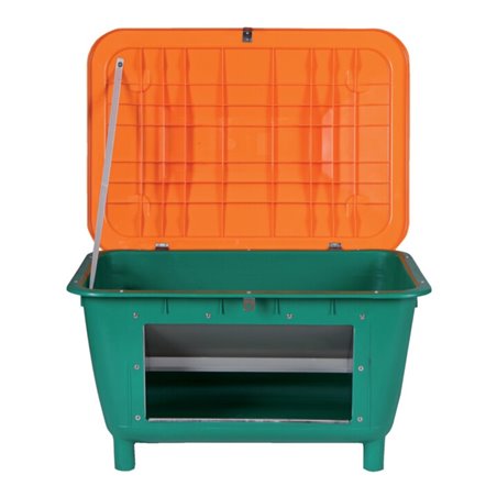 Streugutbehälter 220 L eckig m. Entnahmerutsche