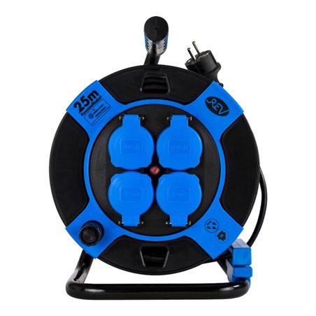 REV Kabeltrommel kompakt 25m H05VV-F 3G1,5 Kunststoff sw/gr