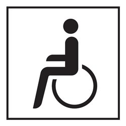 Zusatzschild 1044-10, 330x600mm Rollstuhlfahrer RAL-Gütezeichen Folie RA2