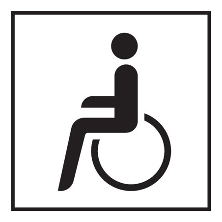 Zusatzschild 1044-10, 330x600mm Rollstuhlfahrer RAL-Gütezeichen Folie RA2