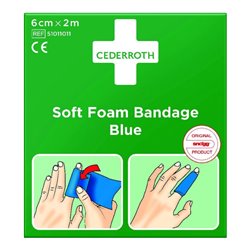 CEDERROTH Schaumbandage blau, 6cm x 4,5m