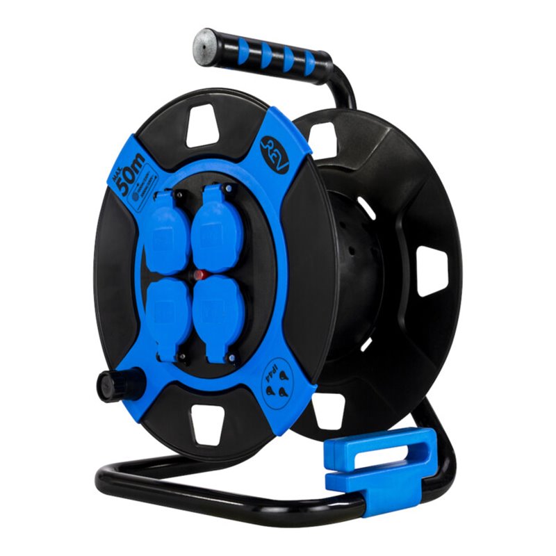 REV Leertrommel 4-fach Kunststoff IP44 schwarz/blau