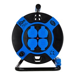 REV Leertrommel 4-fach Kunststoff IP44 schwarz/blau