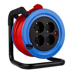 REV Kabeltrommel 15m Stahl Mini schwarz/türkis H05VV-F3G1,5