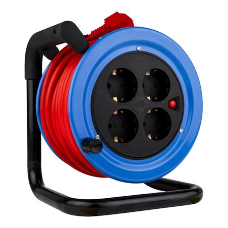 REV Kabeltrommel 15m Stahl Mini schwarz/türkis H05VV-F3G1,5